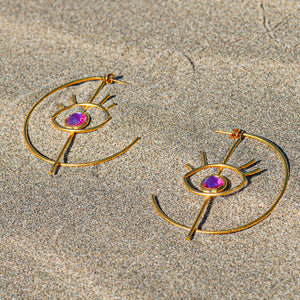 Earrings Evil Eye with Swarovski crystals