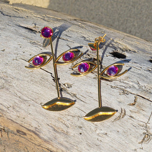 Earrings Face with Swarovski crystals