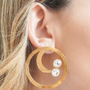 Earrings round with Swarovski Crystals