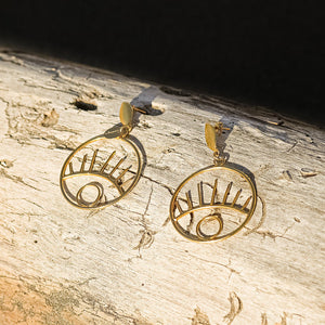 Earrings Round Evil Eye