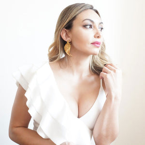 Earrings moon and wings