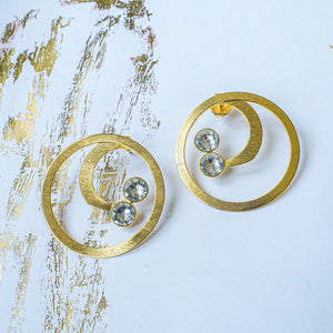 Earrings round with Swarovski Crystals